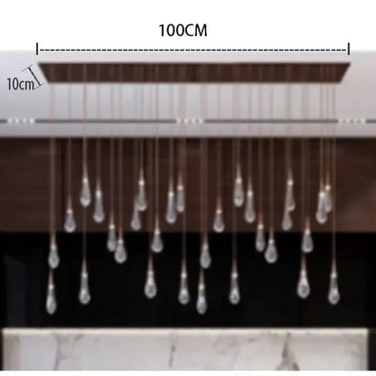 crystal drop chandelier gold glass dining room light