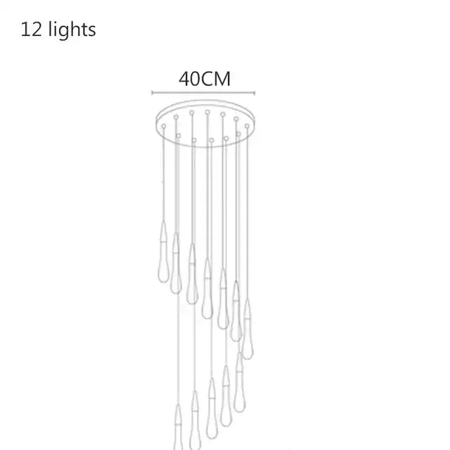 crystal drop chandelier gold glass dining room light