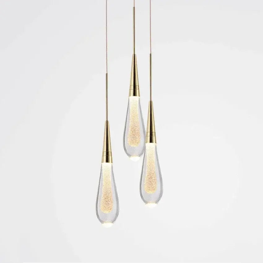 crystal drop chandelier gold glass dining room light