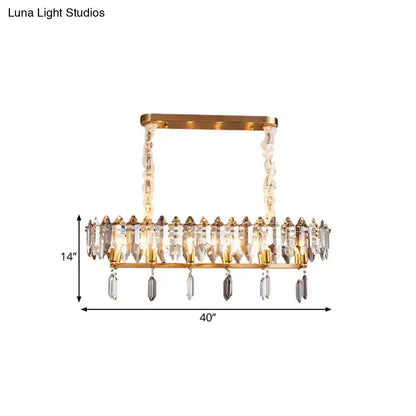 Modern gold & smoky crystal island lighting dining hall chandelier