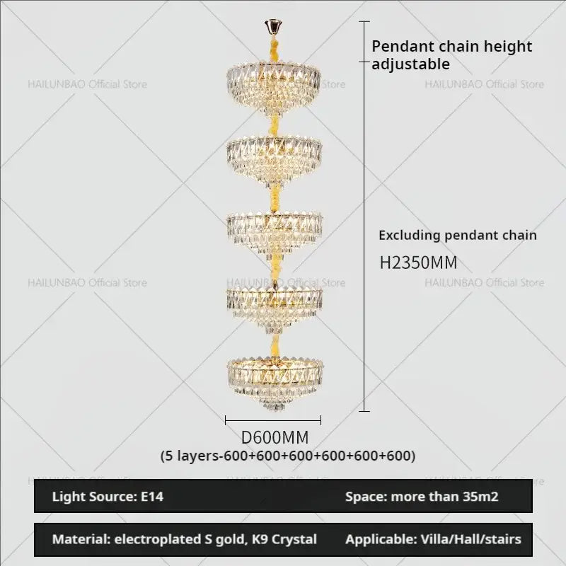 crystal duplex chandelier gold living room lighting