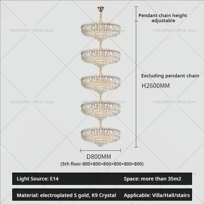 crystal duplex chandelier gold living room lighting