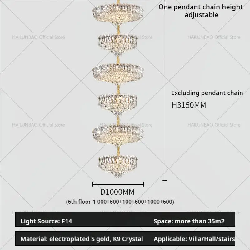 crystal duplex chandelier gold living room lighting
