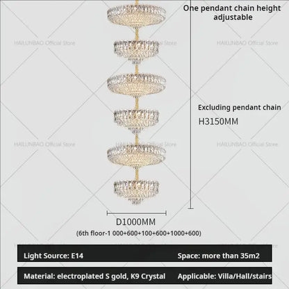 crystal duplex chandelier gold living room lighting