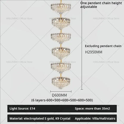 crystal duplex chandelier gold living room lighting