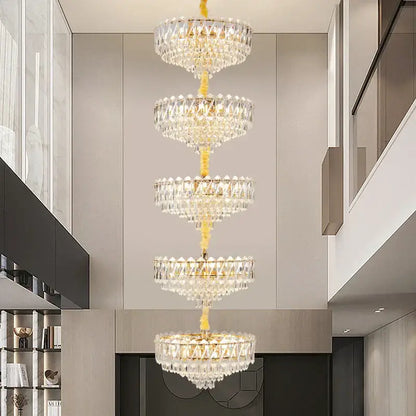 crystal duplex chandelier gold living room lighting