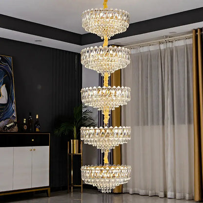crystal duplex chandelier gold living room lighting