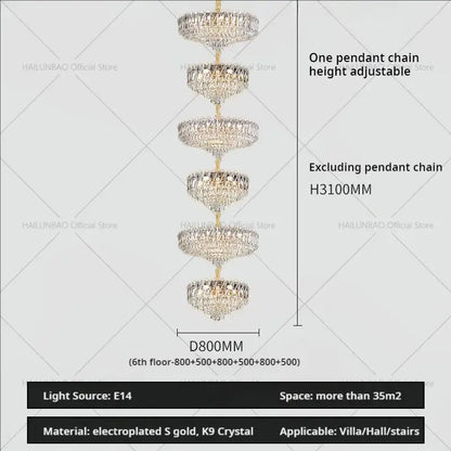 crystal duplex chandelier gold living room lighting