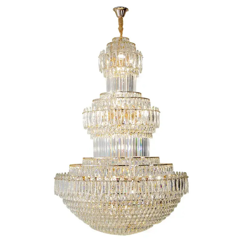 crystal duplex gold chandelier for hotel and living room