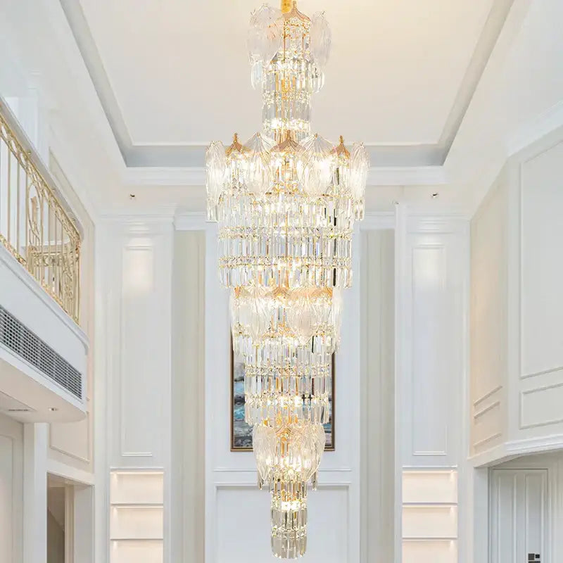crystal european long chandelier for living room lighting
