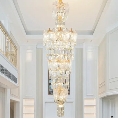 crystal european long chandelier for living room lighting