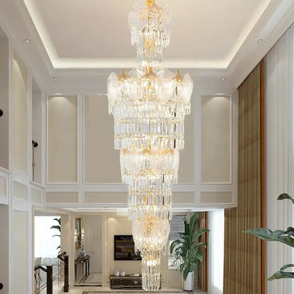 crystal european long chandelier for living room lighting