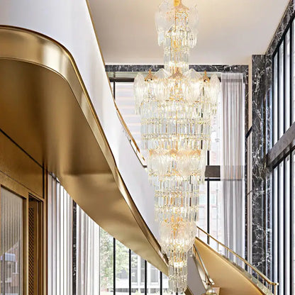 crystal european long chandelier for living room lighting