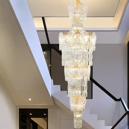 crystal european long chandelier for living room lighting