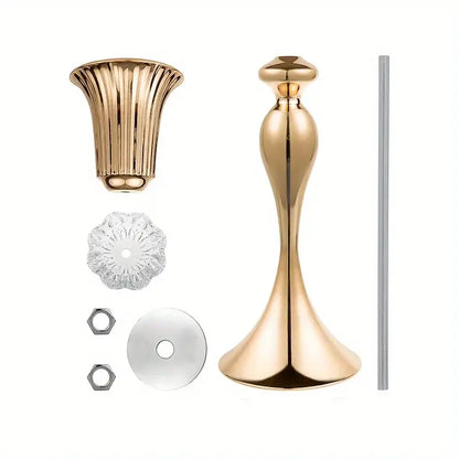 Modern gold crystal flower stand set dining room floral candle holder