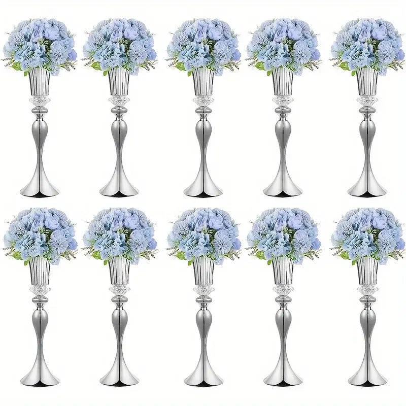 Modern gold crystal flower stand set dining room floral candle holder