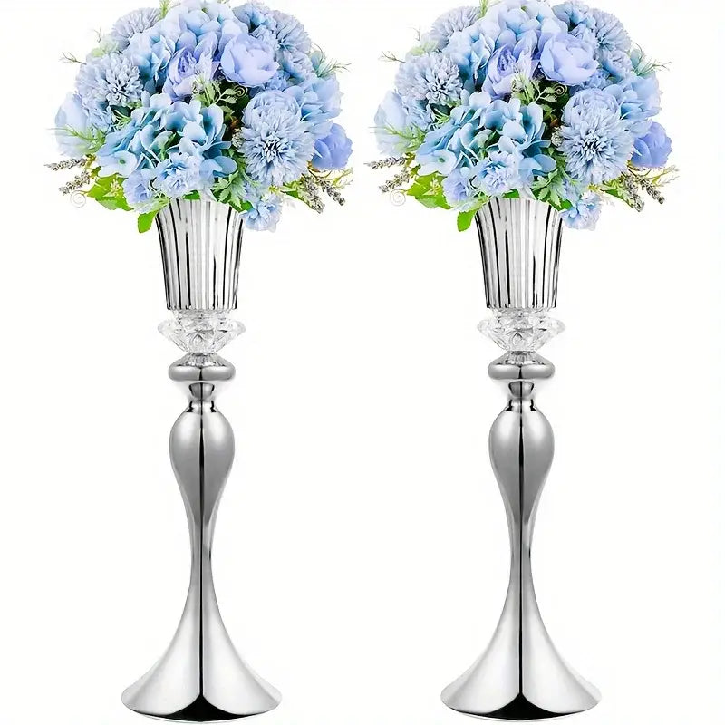 Modern gold crystal flower stand set dining room floral candle holder