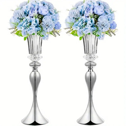 Modern gold crystal flower stand set dining room floral candle holder