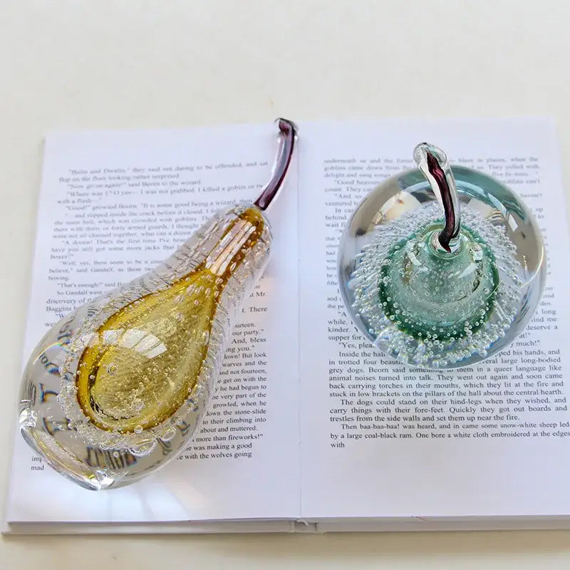crystal glass green & clear cherry figurine living room decor