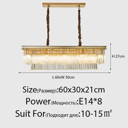 Decorbites crystal gold chandelier black & amber living room light