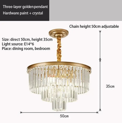 Decorbites crystal gold chandelier black & amber living room light