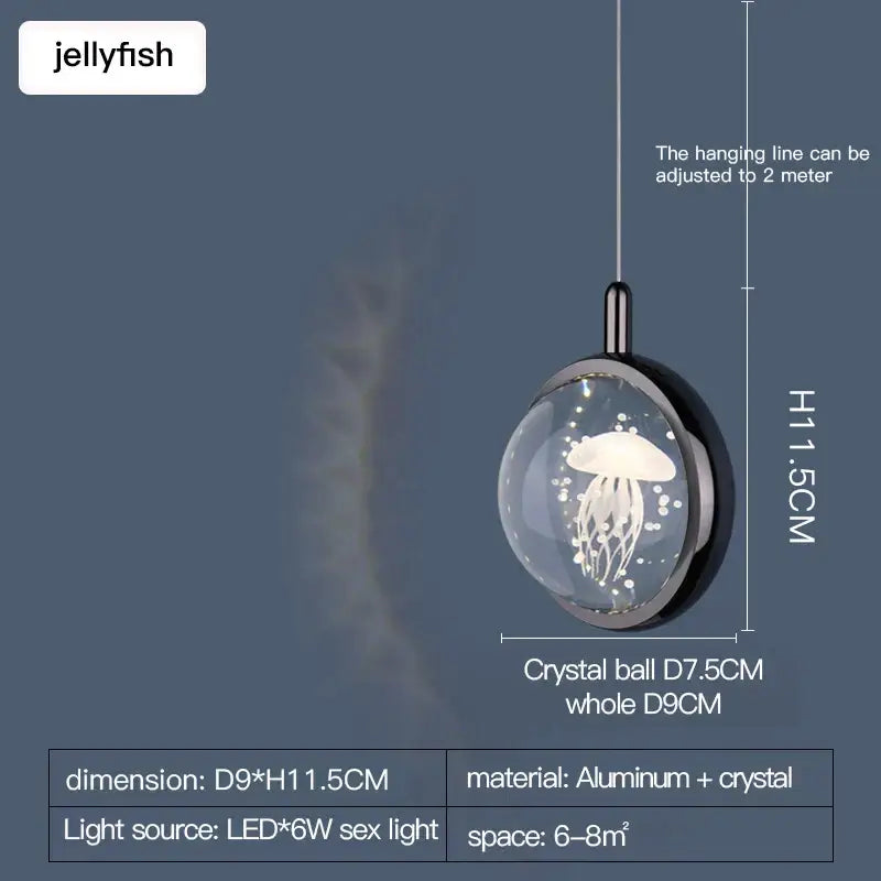 crystal jellyfish chandelier gold bedroom pendant light