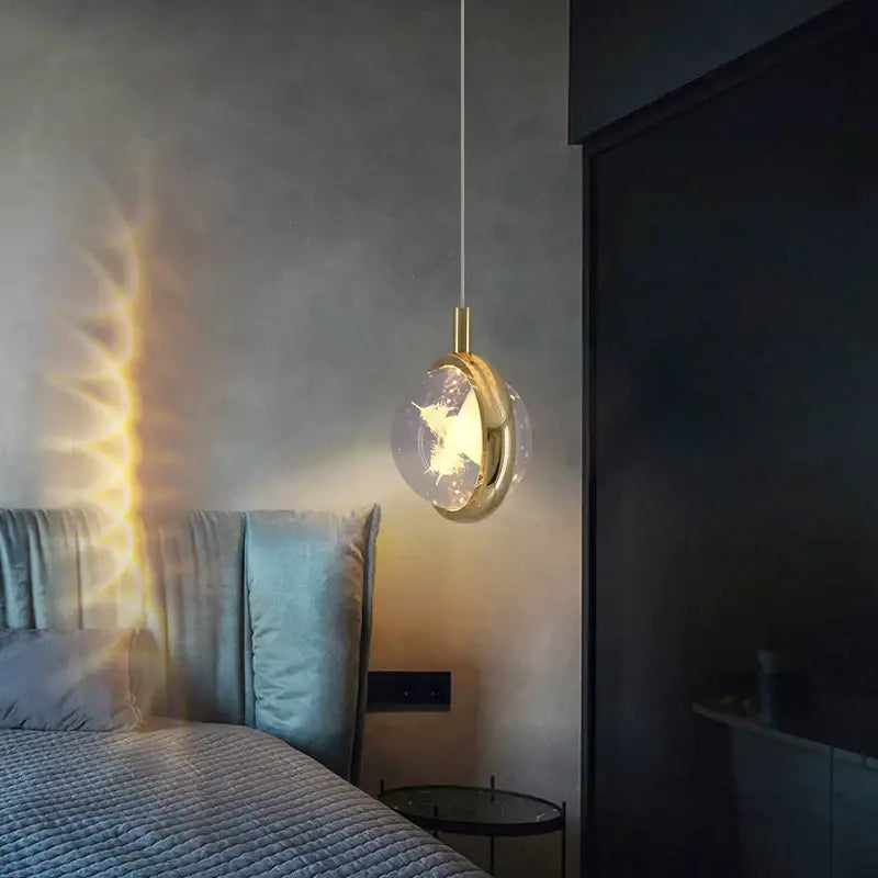 crystal jellyfish chandelier gold bedroom pendant light
