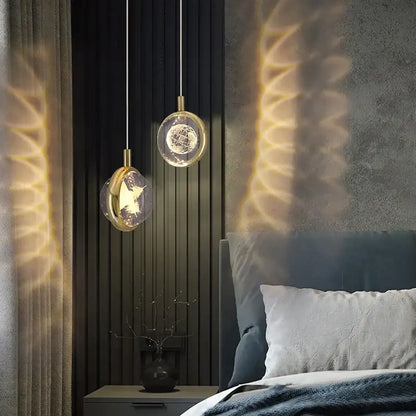 crystal jellyfish chandelier gold bedroom pendant light