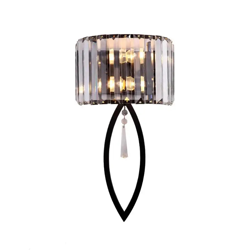 crystal led black wall lamp with droplet for bedroom