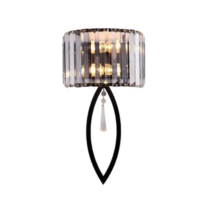 crystal led black wall lamp with droplet for bedroom