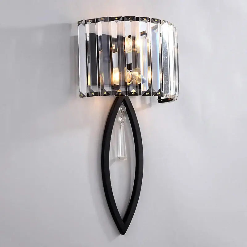 crystal led black wall lamp with droplet for bedroom