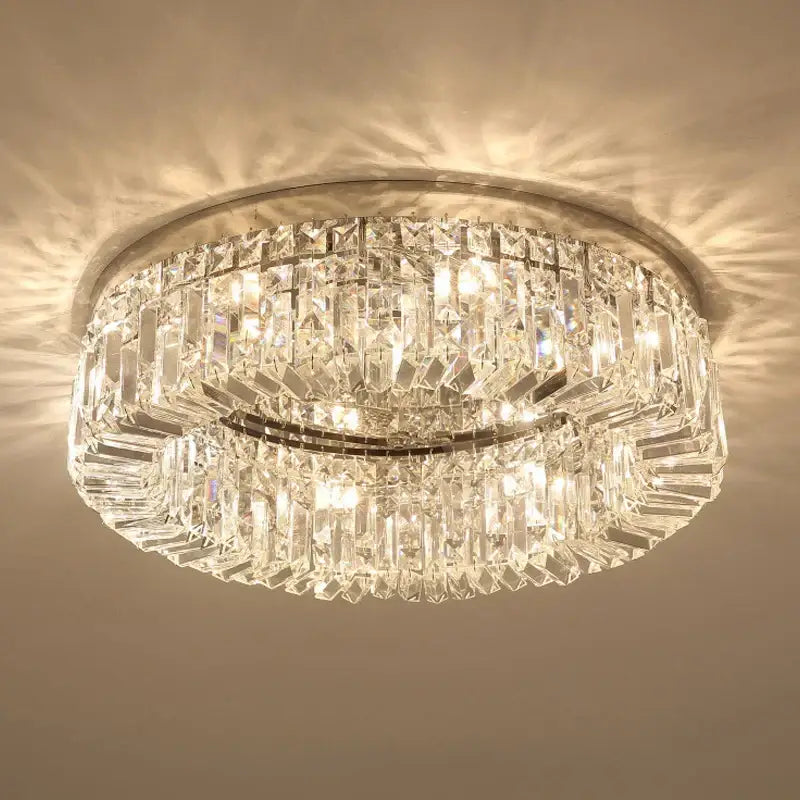 crystal led ceiling lights chrome chandelier living room