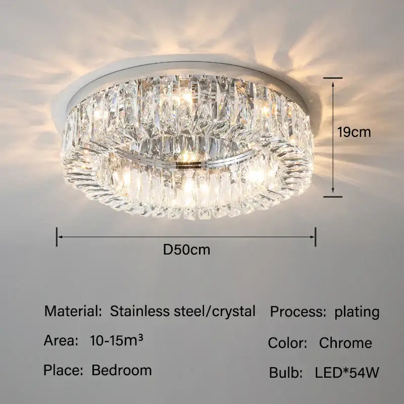 crystal led ceiling lights chrome chandelier living room