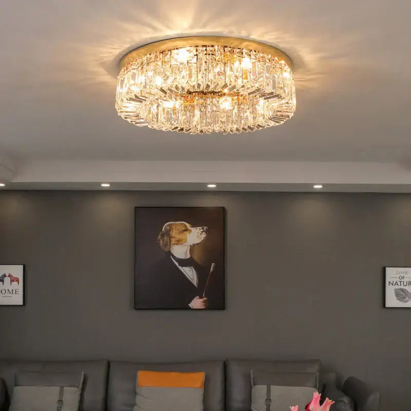 crystal led ceiling lights chrome chandelier living room