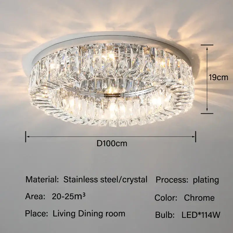 crystal led ceiling lights chrome chandelier living room