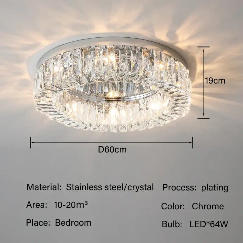 crystal led ceiling lights chrome chandelier living room