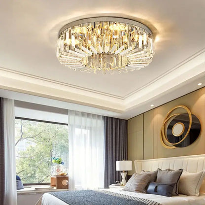 crystal led ceiling lights chrome chandelier living room