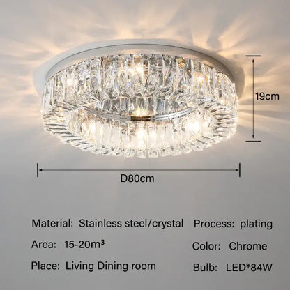 crystal led ceiling lights chrome chandelier living room