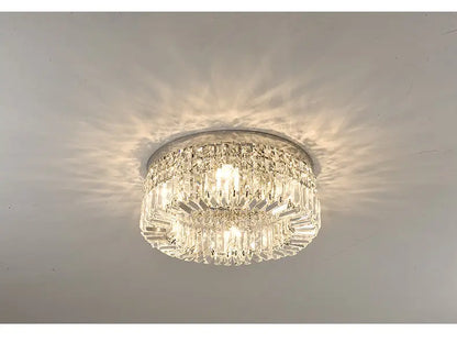 Modern gold multi tier crystal led ceiling light dining room