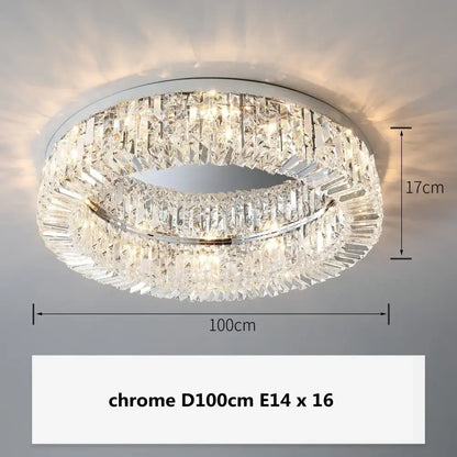 Modern gold multi tier crystal led ceiling light dining room
