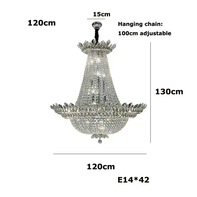 crystal led chandelier chrome multi tier living room light