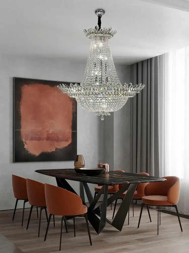 crystal led chandelier chrome multi tier living room light