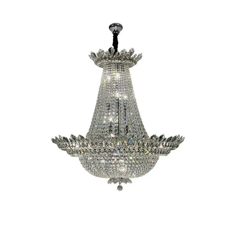 crystal led chandelier chrome multi tier living room light