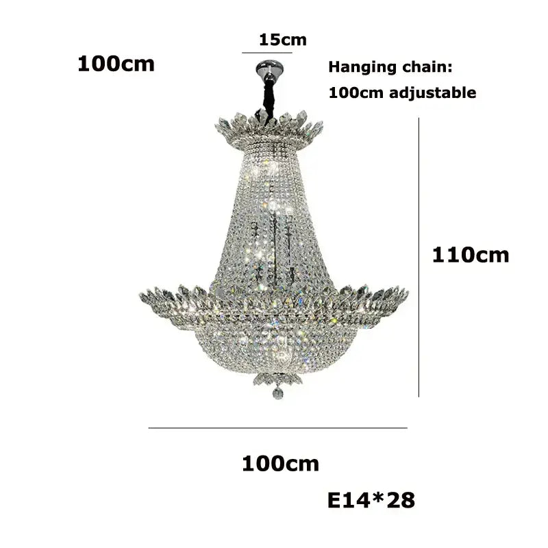 crystal led chandelier chrome multi tier living room light