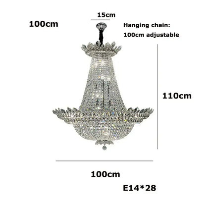 crystal led chandelier chrome multi tier living room light