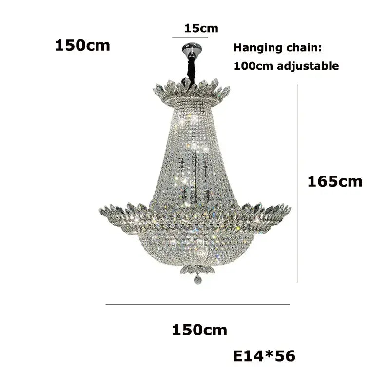 crystal led chandelier chrome multi tier living room light