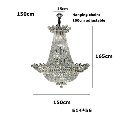 crystal led chandelier chrome multi tier living room light