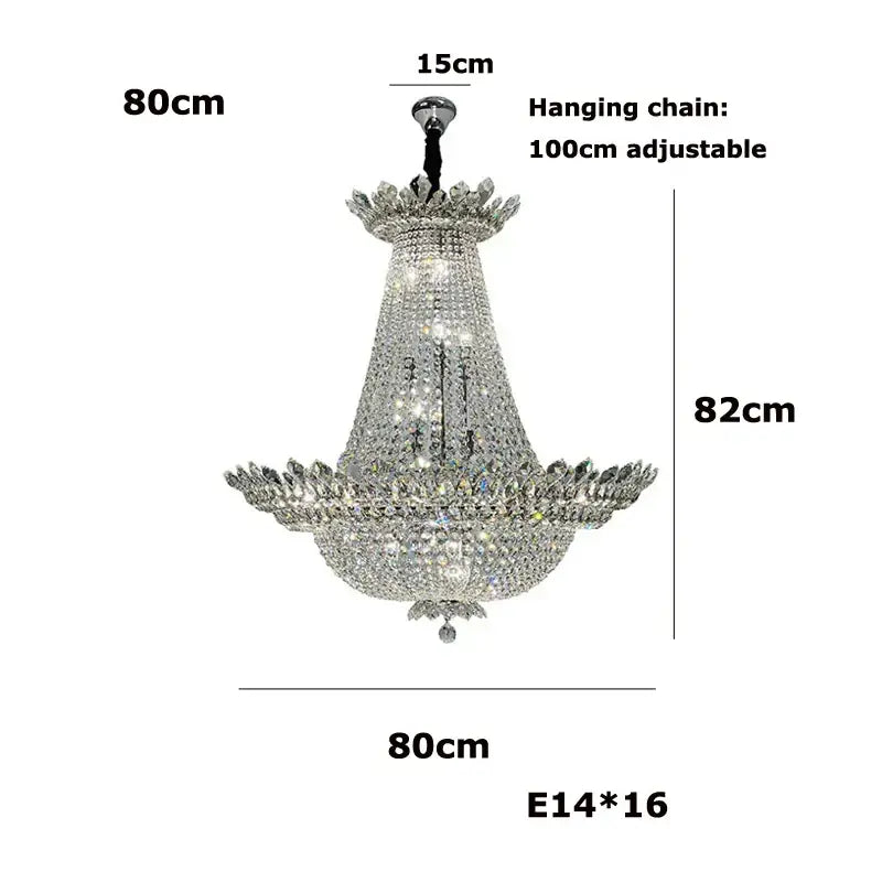 crystal led chandelier chrome multi tier living room light