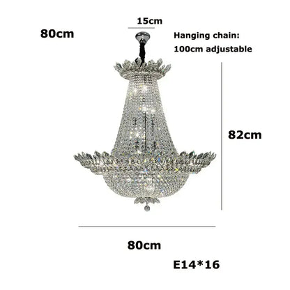crystal led chandelier chrome multi tier living room light