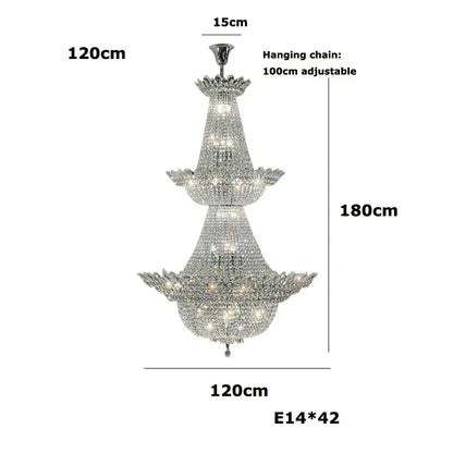 crystal led chandelier chrome multi tier living room light